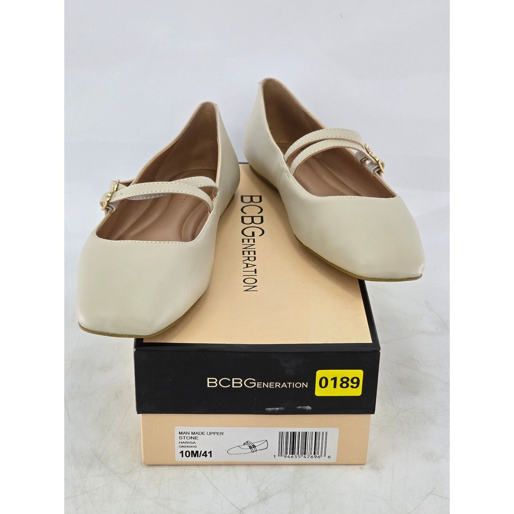 BCBGeneration Harisa Flat Women 10 Stone Mary Jane Double Strap - Excellent